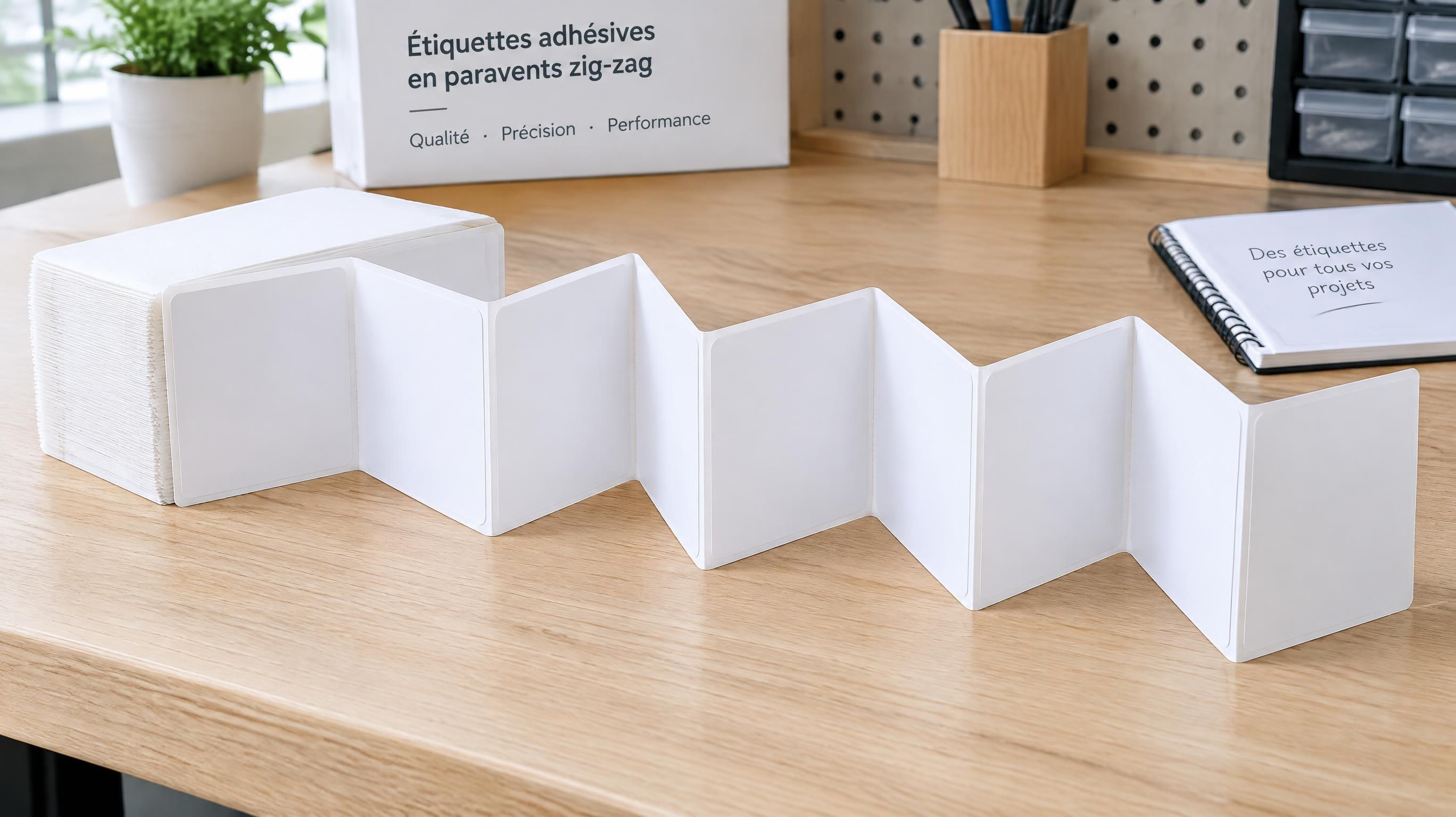 Étiquettes en paravent zig zag